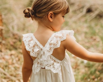 Layla - Robe de fille à fleurs en dentelle