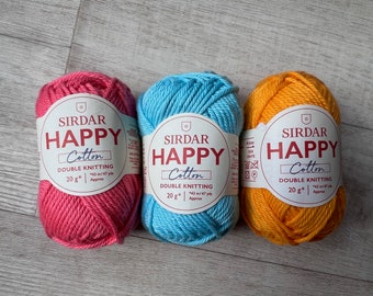 Sirdar Happy Cotton Yarn Selection - 3 shades