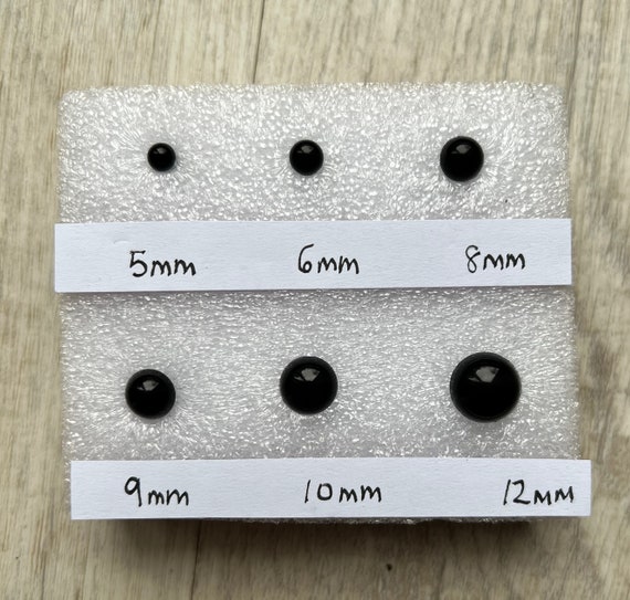 Black Safety eyes in various sizes - 10 (5 pairs)