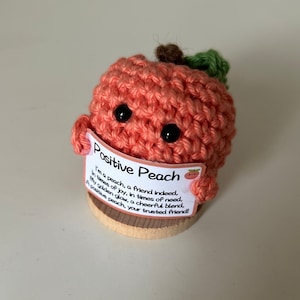 Positive Peach Amigurumi - emotional support gift