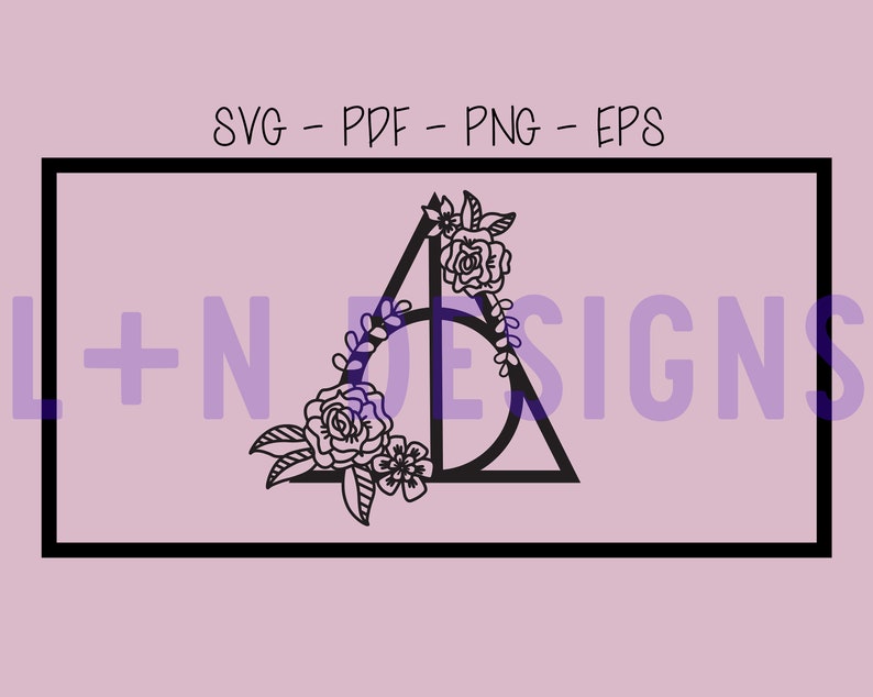 Floral Deathly Hallows svg floral harry potter SVG digital ...