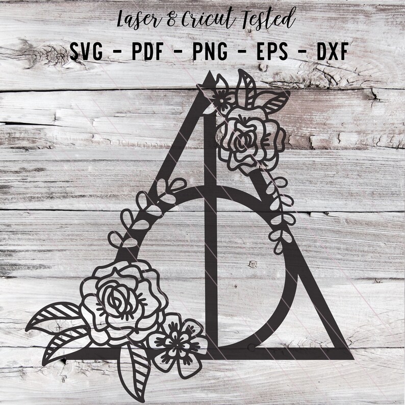 Download Floral Deathly Hallows svg floral harry potter SVG digital ...