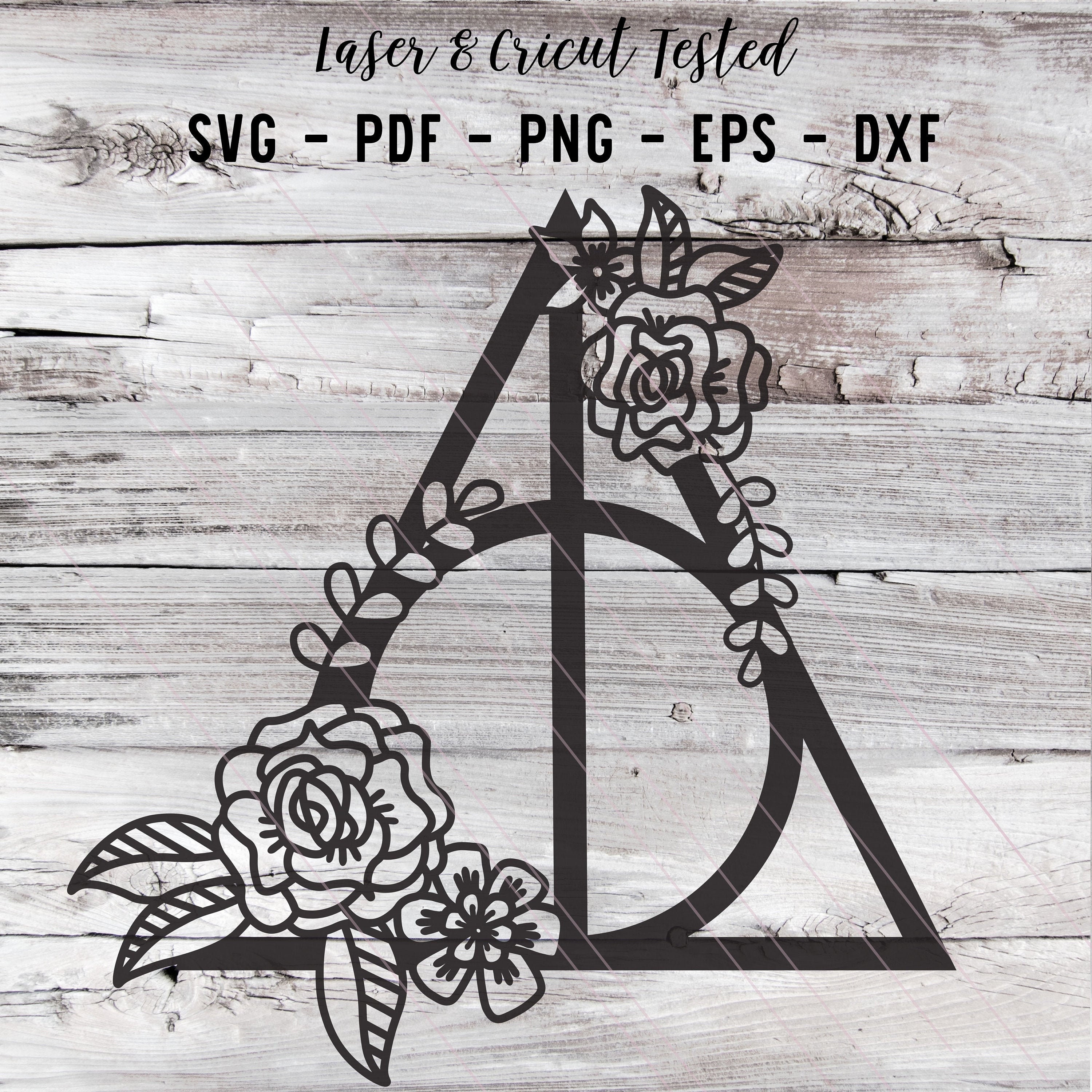 Floral Deathly Hallows svg, floral harry potter SVG digital download …