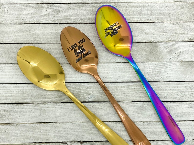 Custom Spoon Personalized Spoon Custom Rainbow Spoon Etsy
