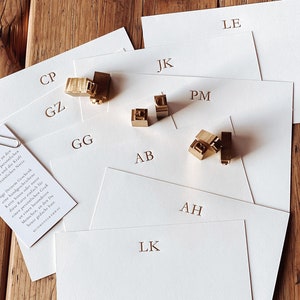 Biglietti per appunti personalizzati in rilievo | Cartoline da lettera con monogramma | Set di biglietti per appunti personalizzati | Regalo personalizzato