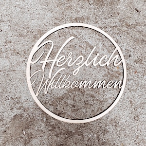 Holzschild Herzlich Willkommen, Türschild, Türkranz, Landhaus, Dekoration,  Türkranz, Türschild Holz, Willkommen