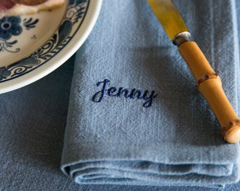Personalized napkin with name - embroidered Christmas napkin - personalized wedding napkins - personalized linen napkin