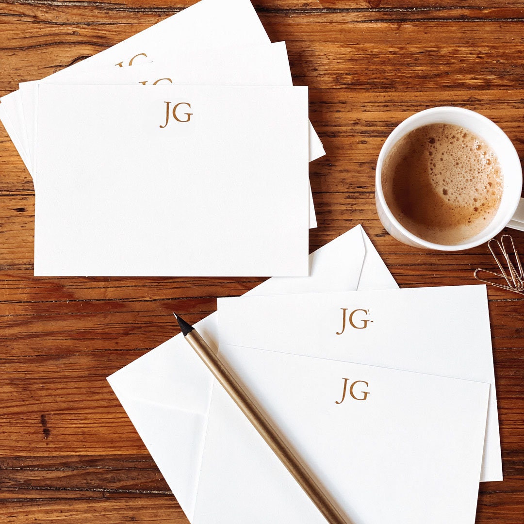 Personalized Embossed Note Cards | Monogram Note Cards | Personalized ...