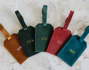 Personalized luggage tag with name or initials | Leather Luggage Tag | Luggage tag personalized | Personalized gift