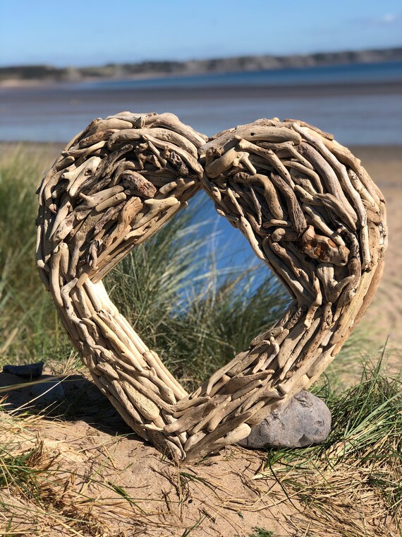 Large Bespoke Driftwood Heart Mirror