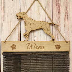 Personalized German Short Haired Pointer Rosette Holder: Oak Veneer Dog Gift