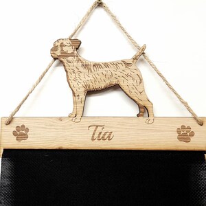 Personalized Border Terrier Rosette Holder: Oak Veneer Dog Gift