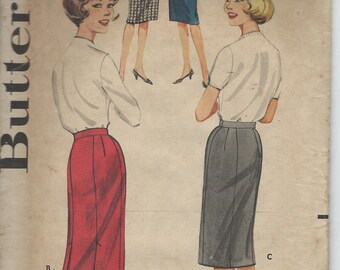 Vintage Butterick 2115 Sewing Pattern Woman Slim Skirt  Size 14