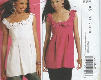 McCalls M5851 Woman's Tunic Tops Size 6, 8, 10,12,14,  Vintage Pattern