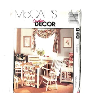 McCalls 840 Home Decorating Sewing Pattern for Drapes Curtains Window Coverings Valances Organizer, Sewing Machine Cover, Pillow Covers MORE
