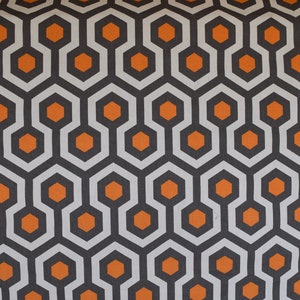 Cut to Order Premier Prints Fabric Orange and grey Geometric Twill 54&quot; wide Premier Prints 100% printed in the USA Fabric by the Yard