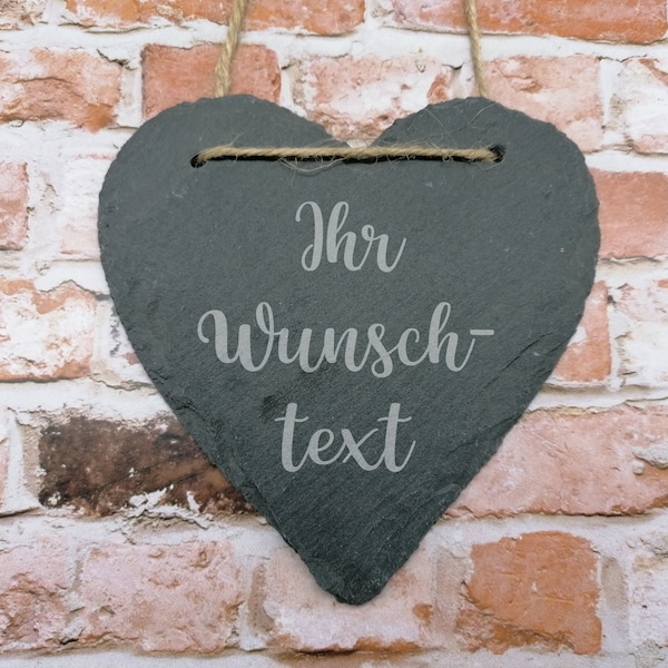 Schieferherz Schiefer "Ihr Wunschtext" in 23x27cm