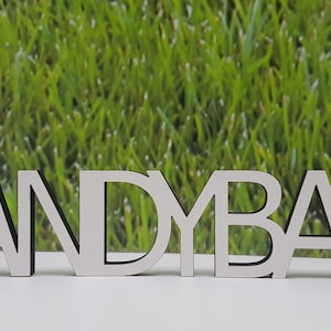 Lettering candy bar with/without stand made of wood in white