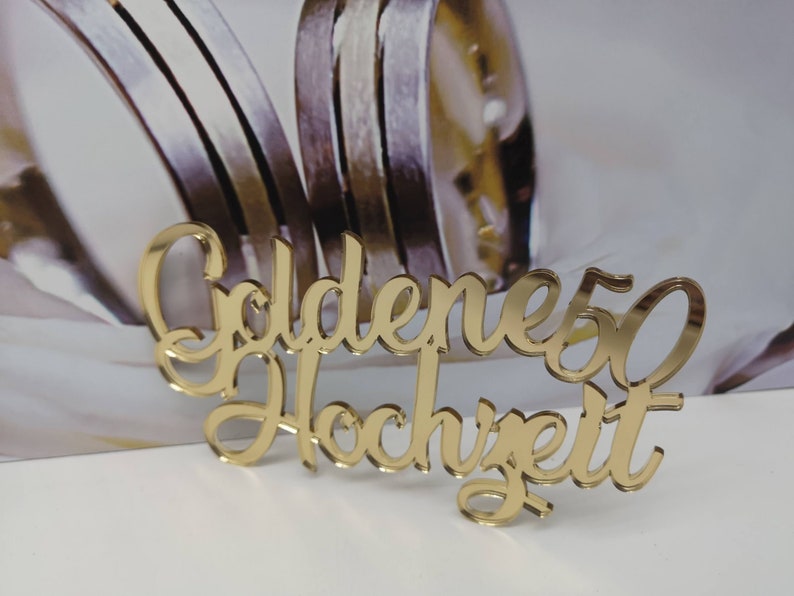 Schriftzug Goldene Hochzeit mit 50 aus Spiegelacryl in Gold Etsy