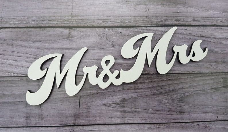 Mr&mrs Wooden Lettering in White for Wedding - Etsy