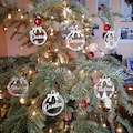 Christmas tree decorations / Christmas tree decorations with desired name made of wood Natural Christmas tree decorations - personalized wooden pendants