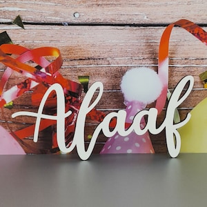 Alaaf - Schriftzug aus Holz in weiß für Fasching, Karneval und zur Narrenzeit - Modernes Design, perfektes Schild zur Fastnacht