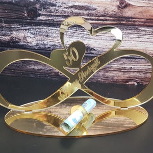 Geldgeschenk Goldene Hochzeit - Spiegelacryl gold