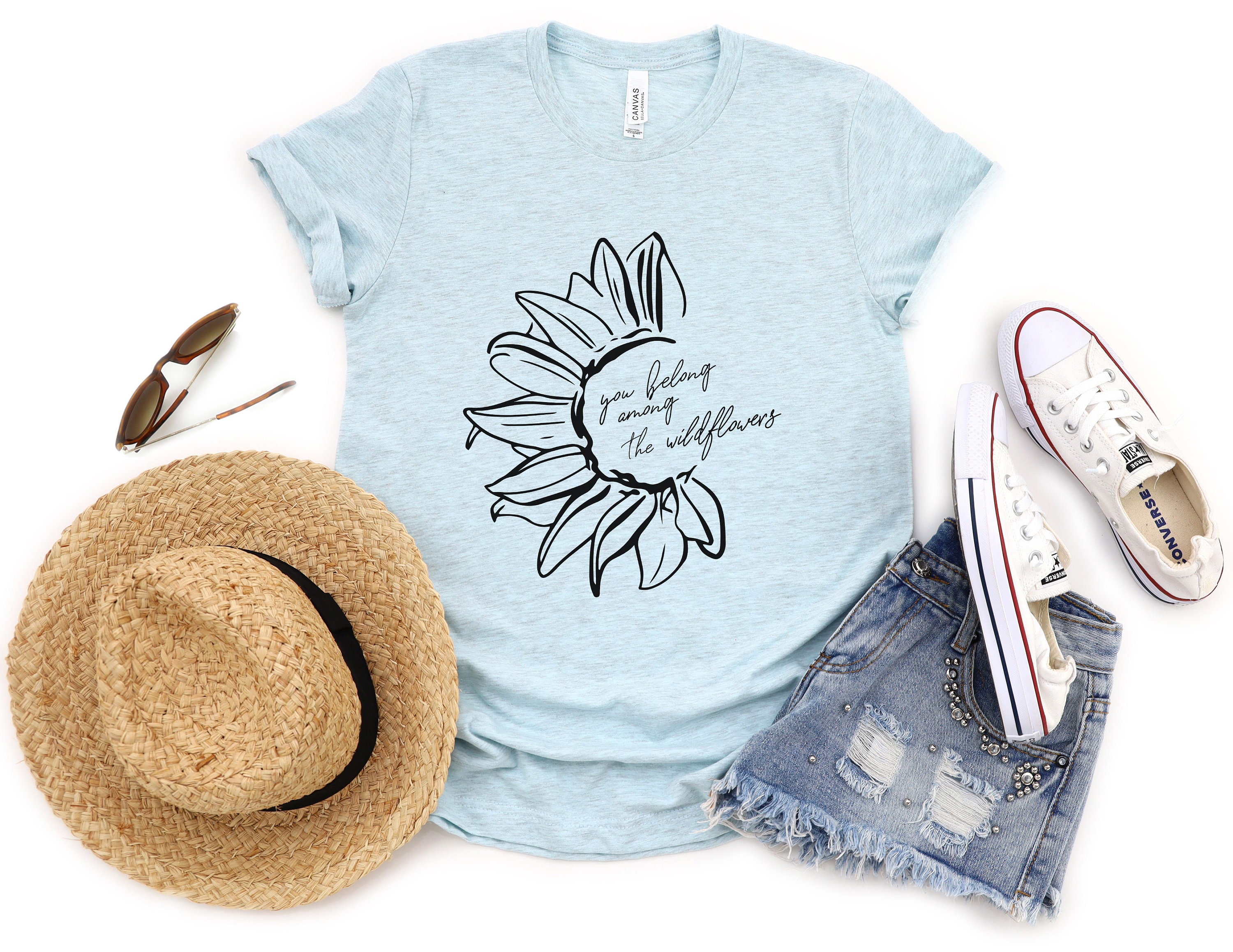 You Belong Among The Wildflowers Trendy Womens Shirt