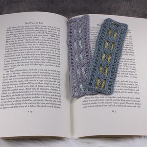 Ribbon Crochet Bookmark, Handmade Crochet, Lace Bookmark
