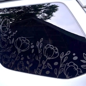 Custom Quarter Window Vinyl Decal Overlay – Compatible with 4Runner-Style SUVs (2010–2024), Durable and Stylish Rear Window Design