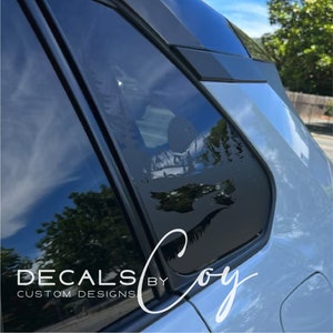 Lake Sunrise Vinyl Decal – Compatible with Rav4-Style Vehicles (2009–2025), Custom Quarter Window, Bumper Stickers, and Car Decals