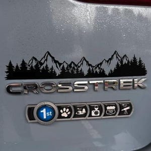 Pegatina de árbol de montaña para coche / Adhesivo de vinilo impermeable / Adhesivo de bosque y montaña para coche, camión, SUV, ventana trasera, portátil / Tamaños y colores personalizados