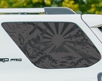 Oni Wave Quarter Window Decal – Compatible with Toyota 4Runner 2010–2027 | JDM Vinyl Sticker | Pre-Cut Car Decal