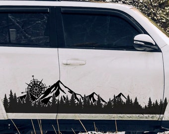 Shop now! Add unique style with awesome compass, mountain & tree side panel vinyl decal for cars, trucks, SUVs! FUTURE VISION BOARD!