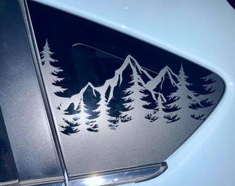 Custom Vinyl Car Decals – Multiple Designs, Compatible with Crosstrek-Style Compact Crossovers (2012–2025), Quarter Window Stickers