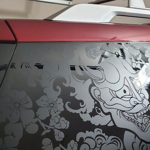 ONI Demon Vinyl Decal Overlay – Compatible with Pathfinder-Style Vehicles (2022–2025), Custom Rear and Back Window Sticker