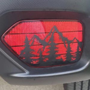 Trees and Mountain Vinyl Reflector Decal – Compatible with Crosstrek-Style Vehicles (2018–2023), Custom Car Emblem Graphic