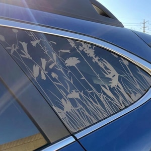Car Window Decal Botanical Wildflower Compatible with Subaru Outback 2010–2027 Herb Garden Vinyl Sticker Quarter Window
