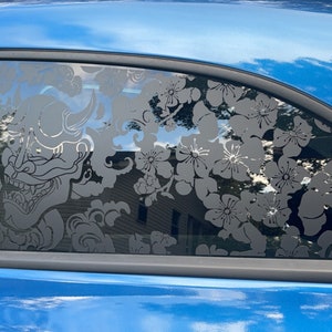 Custom Vinyl Decal Overlay – Compatible with 2014 Forte Koup, Quarter Window Sticker, Rear & Side Window Graphic, Personalized Car Decals