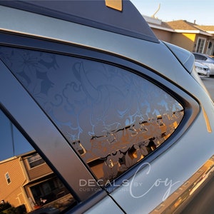 Demon Flowers Vinyl Decal – Compatible with Outback-Style Vehicles (2010–2025), Custom Quarter Window, Bumper Stickers & Car Decals