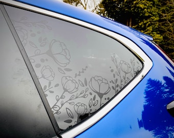 Floral Quarter Window Decal Compatible With Honda CR-V 2012–2026 | Poppy Flowers Vinyl Sticker | Boho Car Decal | Women's CR-V Accessory