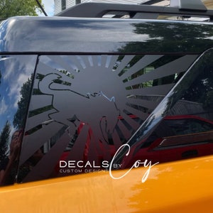 Rising Sunrise Vinyl Decal – Compatible with 2021–2025 Adventure SUVs, Quarter Window Sticker, Custom Bumper & Outdoor Car Decal