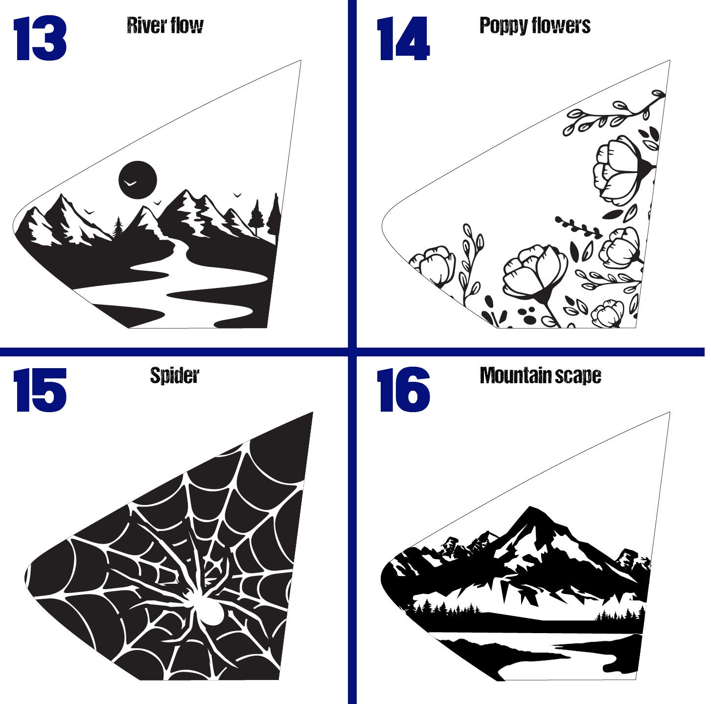 Quarter window Window decal overlay rear window decal vinyl Etsy