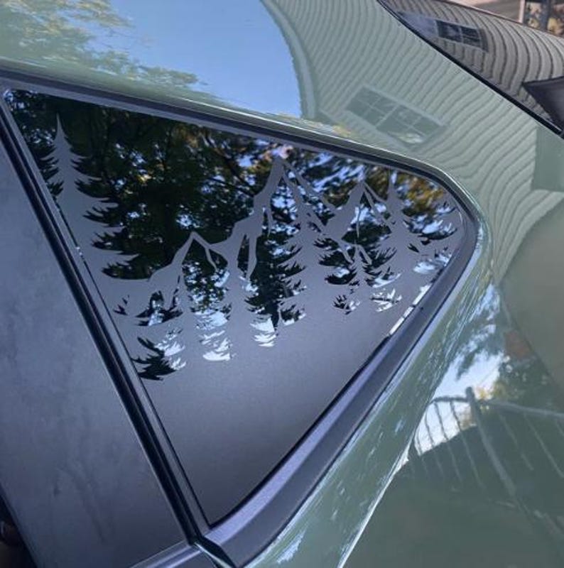 Car Window Decal Mountain Pine Trees Compatible with Subaru Crosstrek 2012–2027 Quarter Window Vinyl Sticker Bild 13