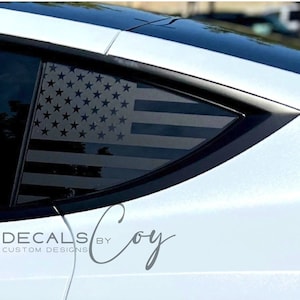 American Flag Patriotic Vinyl Decal – Compatible with 2020–2025 Model Y-Style Vehicles, Quarter Window Sticker