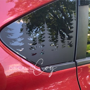Pine Tree Adventure Vinyl Decal – Compatible with Crosstrek-Style Vehicles (2012–2025), Quarter Rear Window Sticker, Beautiful Tree Design
