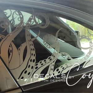Octopus Tentacles Vinyl Decal – Compatible with Outback-Style Vehicles (2010–2025), Quarter Window Sticker, Custom Car & Bumper Decals