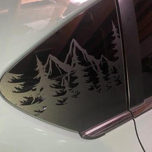 Car Window Decal Mountain Pine Trees Compatible with Subaru Crosstrek 2012–2027 Quarter Window Vinyl Sticker Bild 9