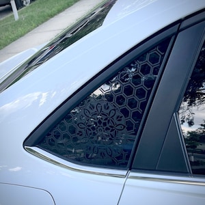 Honeycomb Mandala Vinyl Decal Overlay – Compatible with Jetta-Style Vehicles (2019–2025), Custom Rear and Back Window Sticker