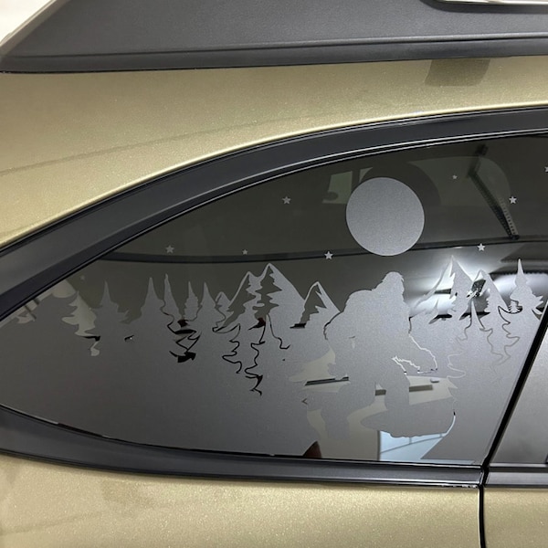 Sasquatch Quarter Window Decal – Compatible with Subaru Outback 2010–2027 | Bigfoot Vinyl Sticker | Pre-Cut Car Decal